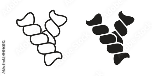 Pasta icon Line Design Vector Illustration. Solid Black icons