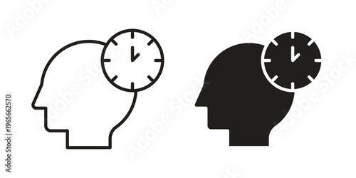 Patience icon Line Design Vector Illustration. Solid Black icons