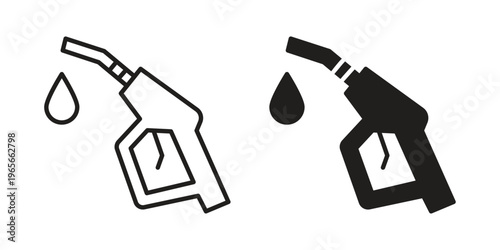 petrol icon Line Design Vector Illustration. Solid Black icons