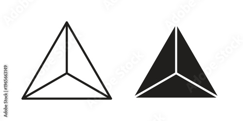 Prism icon Line Design Vector Illustration. Solid Black icons