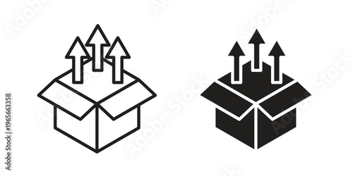Product release icon Line Design Vector Illustration. Solid Black icons