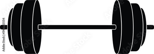 Barbell gym fitness weightlifting equipment icon vector silhouette