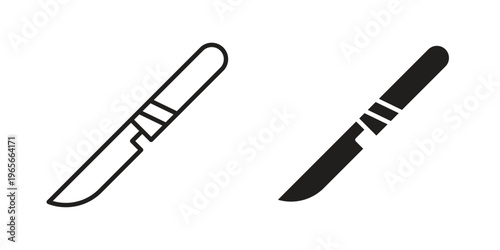 Scalpel icon Line Design Vector Illustration. Solid Black icons
