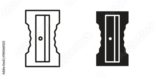 Sharpener icon Line Design Vector Illustration. Solid Black icons