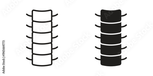 Spinal column icon Line Design Vector Illustration. Solid Black icons