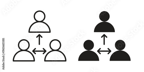 Third party icon Line Design Vector Illustration. Solid Black icons