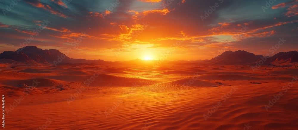 Fototapeta premium Dramatic desert sunset