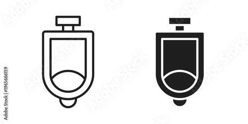 Urinal icon Line Design Vector Illustration. Solid Black icons