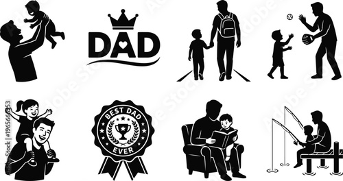 Celebrating the bond and activities of a loving father and his children