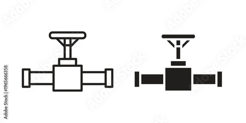 Valve icon Line Design Vector Illustration. Solid Black icons