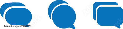 blue chat bubble speech icon set messaging communication dialogue conversation flat design ui symbol collection