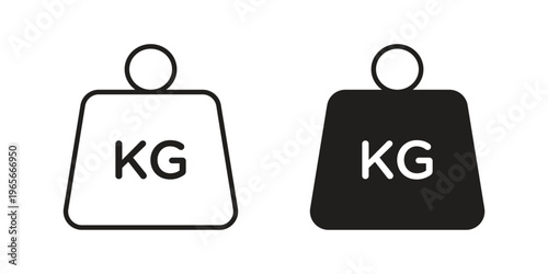 Weight icon Line Design Vector Illustration. Solid Black icons
