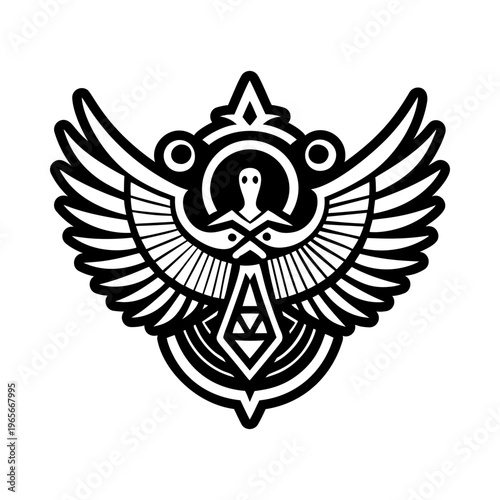 A glyph style icon of isis tattoo symbol