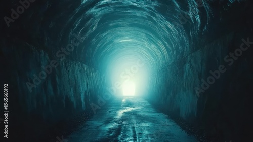 Dark tunnel leads to a bright light