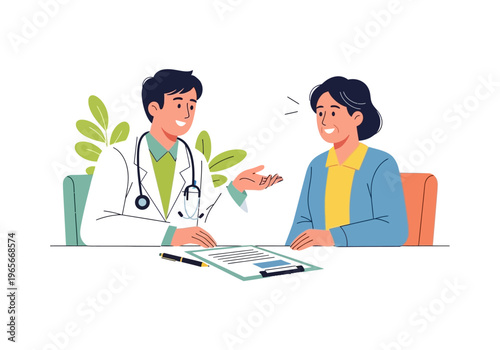 Doctor and patient in consultation.