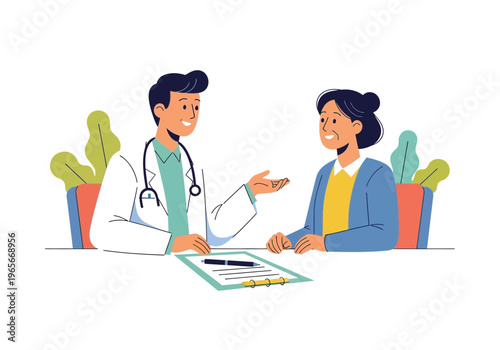 Doctor and patient in consultation.