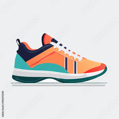 Dynamic colorful athletic sneaker for active lifestyle and fitness pursuits