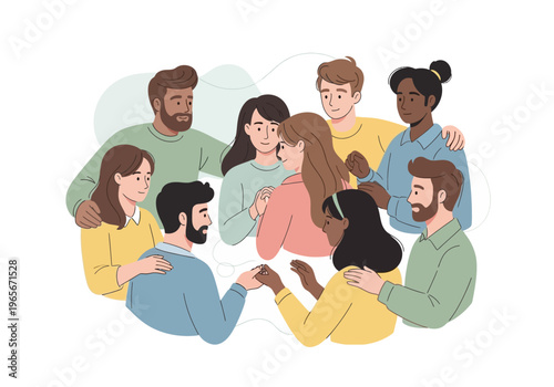 Diverse group of people sitting together.