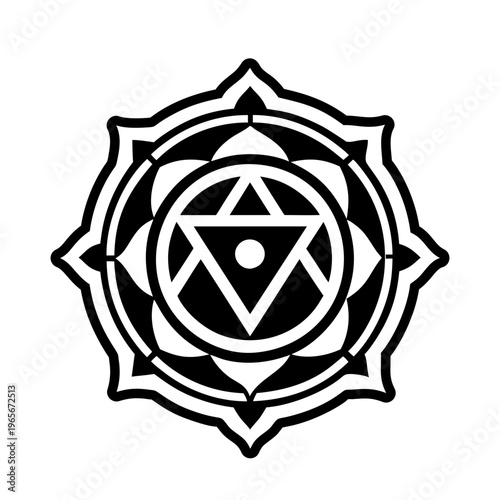 A filled style icon of chakra flow symbol