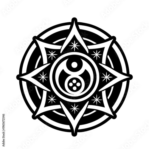 A glyph style icon of celestial healing symbol