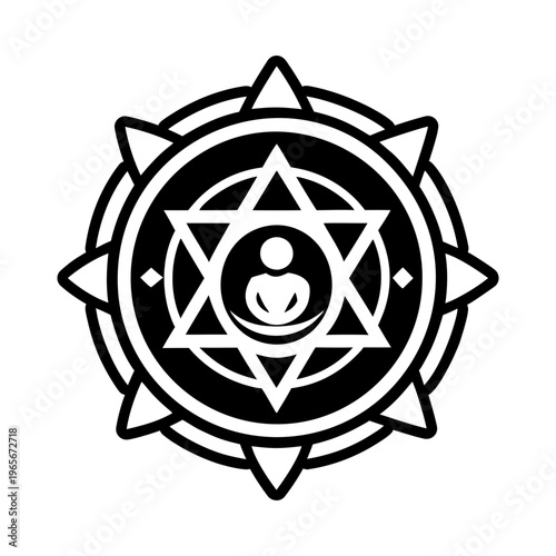 A glyph style icon of cosmic healing symbol