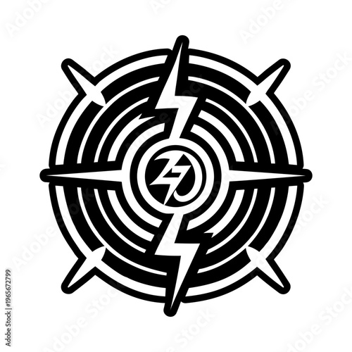 A filled style icon of dynamic energy symbol