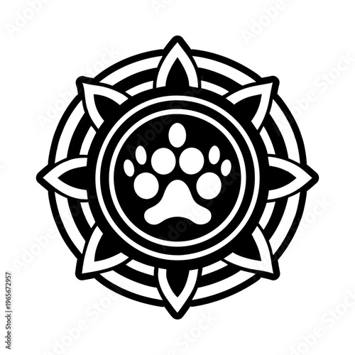 Animal paw reiki icon in filled style