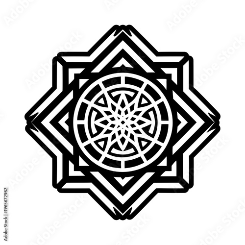 A filled style icon of reiki pattern symbol