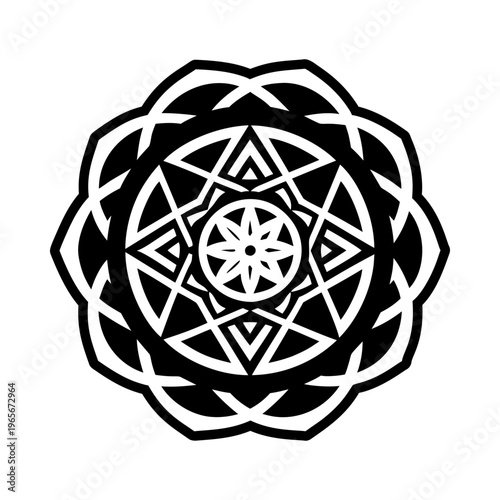 A glyph style icon of geometric pattern symbol