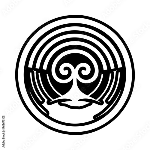 Water reiki icon in solid style