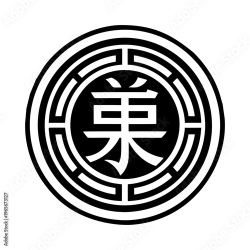 A solid style icon of reiki artwork symbol