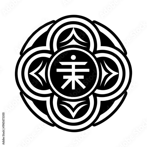 Multicultural reiki icon in solid style