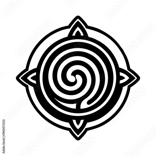 A glyph style icon of swirl symbol