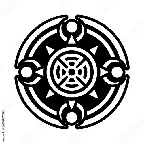 A solid style icon of reiki star symbol