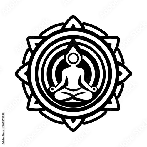 A filled style icon of reiki meditation symbol