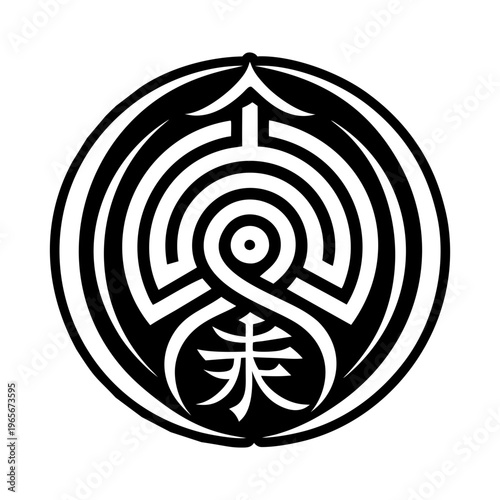 Reiki spirit icon in solid style