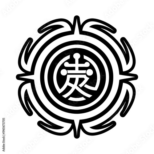 Strength reiki icon in glyph style
