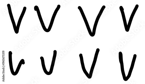 hand drawn alphabet V