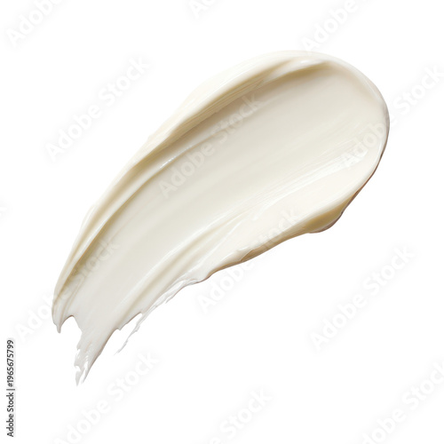 White cream texture swatch against black background cosmetic, Isolated, Png Transparent Background