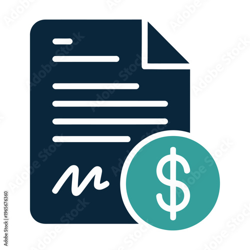 Vector of a document with a dollar sign on a green circle