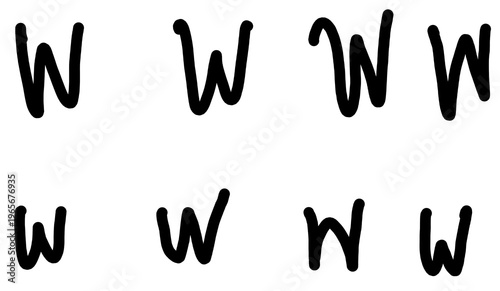 hand drawn alphabet W