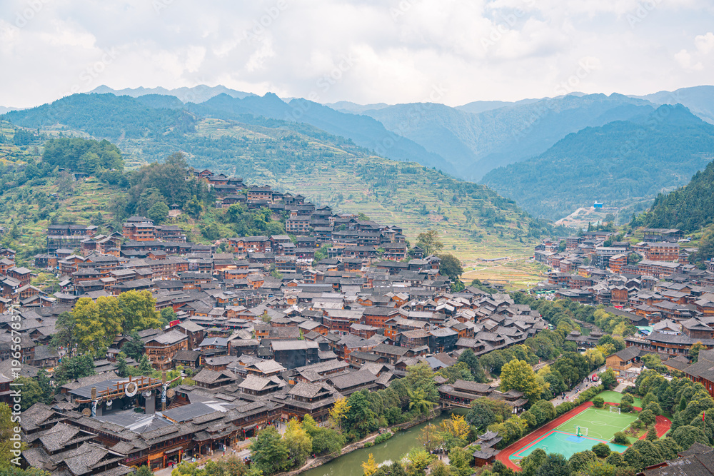 Fototapeta premium Xijiang Miao Village, Guizhou, China