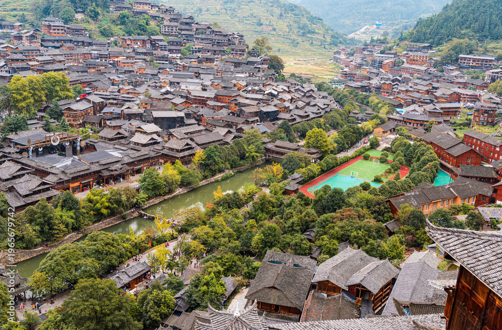 Fototapeta premium Xijiang Miao Village, Guizhou, China