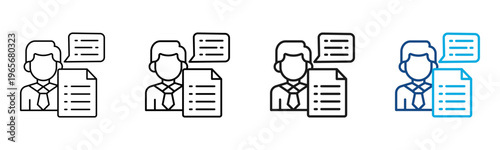 Client Brief Icon Different Style Outline Collection Set Vector Illustration
