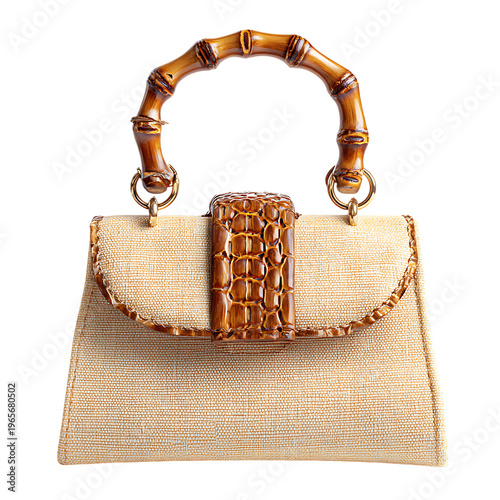 Stylish Purse With Bamboo Handle Design