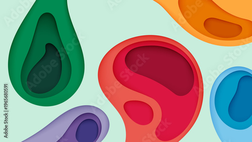 Abstract colorful papercut background with playful circles vector