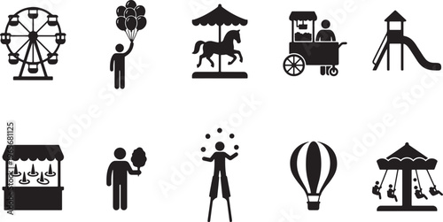 Black and white depicting diverse human activities and symbols of creativity and technology human figures