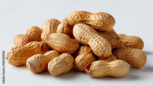 Peanuts in shells and peeled nuts presenting healthy snack option, nutritious food, ingredient and natural