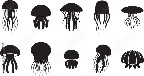 Black and white line collection of various hairstyles and headwear silhouettes line silhouettes hats