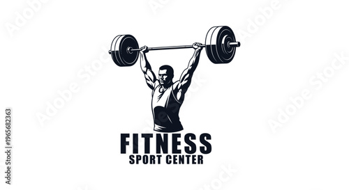 Man Lifting Heavy Barbell Weights.